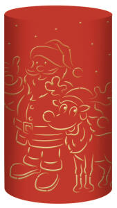 Ursus SILH.TISCHLICHT FILIGRANO WEIHNACHTSMANN ROT