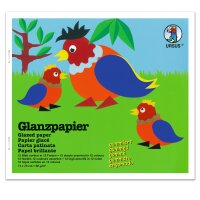 Ursus GLANZPAPIERHEFTE 14x20CM,12BL.GUMMIERT