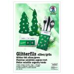 Ursus GLITZER-FILZ SILBER 150G,5BL.20x30CM,GRÜN 5M.