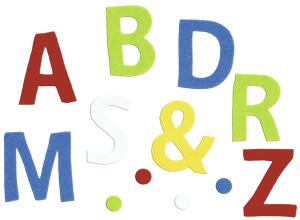 Ursus FILZ-STANZTEILE 150G,150 BUCHSTABEN SORTIERT