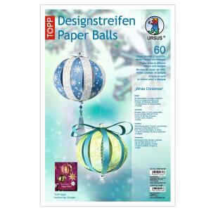 Ursus DESIGNSTREIFEN PAPER BALLS "WHITE CHRISTMAS"