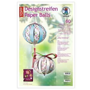 Ursus DESIGNSTREIFEN PAPER BALLS "JOLLY CHRISTMAS"
