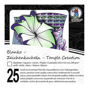 Ursus ZENTANGLE KACHELN BLANKO,"QUADRAT",25ST.WEISS