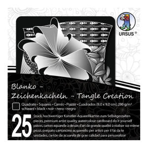 Ursus ZENTANGLE KACHELN BLANKO,"QUADRAT",25ST.SCHW