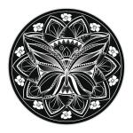 Ursus ZENTANGLE KACHELN BLANKO,"KREIS",25ST.SCHWARZ
