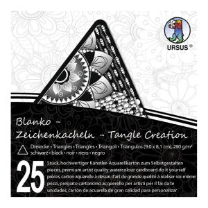 Ursus ZENTANGLE KACHELN BLANKO,"DREIECK",25ST.SCHWA