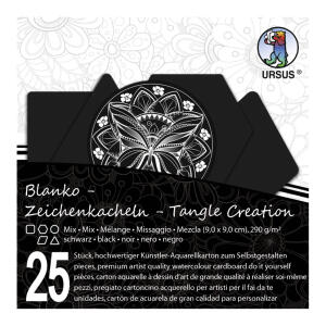 Ursus ZENTANGLE KACHELN BLANKO,SORTIERT,25ST.SCHWA