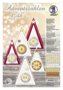 Ursus ADVENTSZAHLEN FK.300G IMPRES.310G 23X33CM,4BL GOLD
