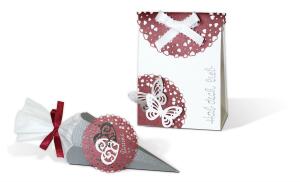 Ursus PAPER DOILIES STARLIGHT 200G 8ST.4GR.HERZEN D-ROT
