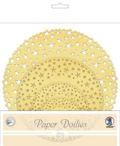 Ursus PAPER DOILIES STARLIGHT 200G 8ST.4GR.STERNE GOLD