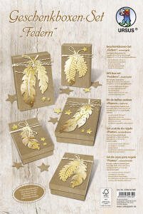 Ursus GESCHENKBOXEN-SET "FEDERN" CREME/GOLD