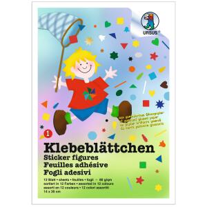 Ursus KLEBEBLAETTCHEN 14x20CM,12BL.SORTIERT