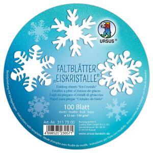 Ursus FALTBL."EISKRISTALLE" 130G.Ø12CM, 100BL,HOCHWEIß