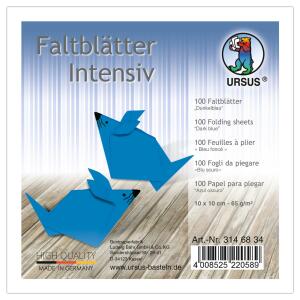 Ursus INTENS.FALTBL.UNI 10x10CM,100BL.DUNKELBLAU