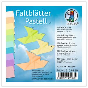 Ursus TONP.FALTBL.PASTELLF.10x10CM,100BL.10F.SORTIERT