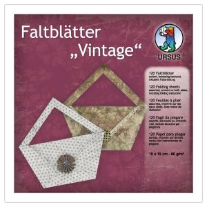 Ursus FALTBL."VINTAGE" 80G.15x15CM, 120BL,10 MOTIVE