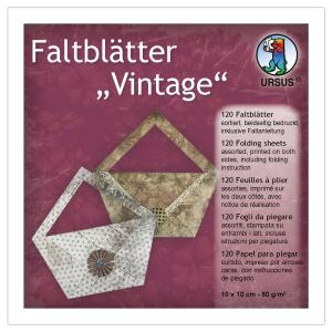 Ursus FALTBL."VINTAGE" 80G.10x10CM, 120BL,10 MOTIVE