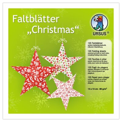 Ursus FALTBL."CHRISTMAS" 80G.15x15CM,120BL,10 MOT.
