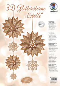 Ursus 3D GLITTERSTERNE "ESTELLE" KUPFER