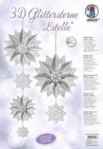 Ursus 3D GLITTERSTERNE "ESTELLE" SILBER