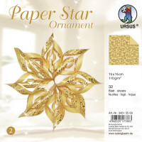 Ursus PAPER STAR ORNAMENT SET 2 110G.15x15CM 32BL.