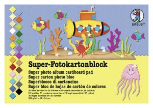Ursus SUPER-FOTOKTN.BLOCK 24x34CM,25BL.25F.SORTIERT