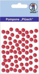 Ursus PLÜSCH POMPONS 7MM 70 STÜCK, RUBINROT