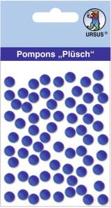 Ursus PLÜSCH POMPONS 7MM 70 STÜCK, DUNKELBLAU