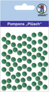 Ursus PLÜSCH POMPONS 7MM 70 STÜCK, DUNKELGRÜN