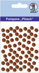Ursus PLÜSCH POMPONS 7MM 70 STÜCK, DUNKELBRAUN