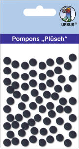 Ursus PLÜSCH POMPONS 7MM 70 STÜCK, SCHWARZ