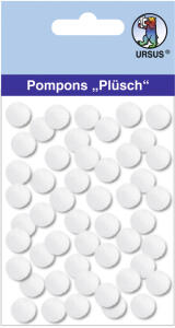 Ursus PLÜSCH POMPONS 10MM 65 STÜCK, WEIß