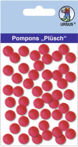 Ursus PLÜSCH POMPONS 10MM 65 STÜCK, RUBINROT