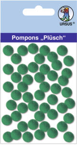 Ursus PLÜSCH POMPONS 10MM 65 STÜCK, DUNKELGRÜN