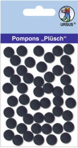 Ursus PLÜSCH POMPONS 10MM 65 STÜCK, SCHWARZ