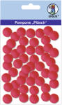 Ursus PLÜSCH POMPONS 15MM 60 STÜCK, RUBINROT