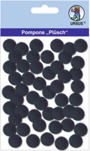 Ursus PLÜSCH POMPONS 15MM 60 STÜCK, SCHWARZ