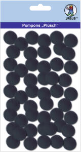 Ursus PLÜSCH POMPONS 20MM 50 STÜCK, SCHWARZ