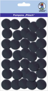 Ursus PLÜSCH POMPONS 25MM 35 STÜCK, SCHWARZ
