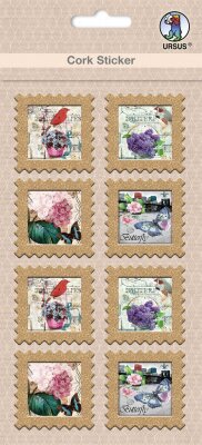Ursus KORK STICKER "BRIEFMARKE" BUTTERFLY