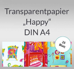 Ursus TRANSP.PAPIER "HAPPY"115G.A4,25BL.PARTY