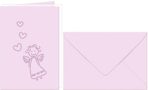 Ursus DOPPELKARTE GELASERT+ KUVERT,SCHUTZENG.ROSA