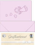 Ursus DOPPELKARTE GELASERT+ KUVERT,SCHUTZENG.ROSA