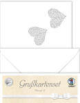 Ursus DOPPELKARTE GELASERT+ KUVERT,HERZEN2,WEISS