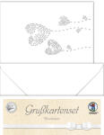 Ursus DOPPELKARTE GELASERT+ KUVERT,HERZBLUME,WEISS