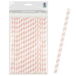 Ursus PAPIERSTROHHALME M STREIFEN ROSA