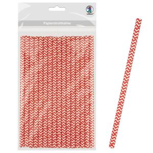 Ursus PAPIERSTROHHALME M CHEVRON ROT