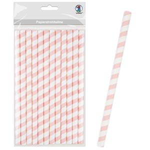 Ursus PAPIERSTROHHALME L STREIFEN ROSA