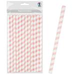 Ursus PAPIERSTROHHALME L STREIFEN ROSA
