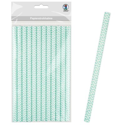 Ursus PAPIERSTROHHALME L CHEVRON HELLBLAU